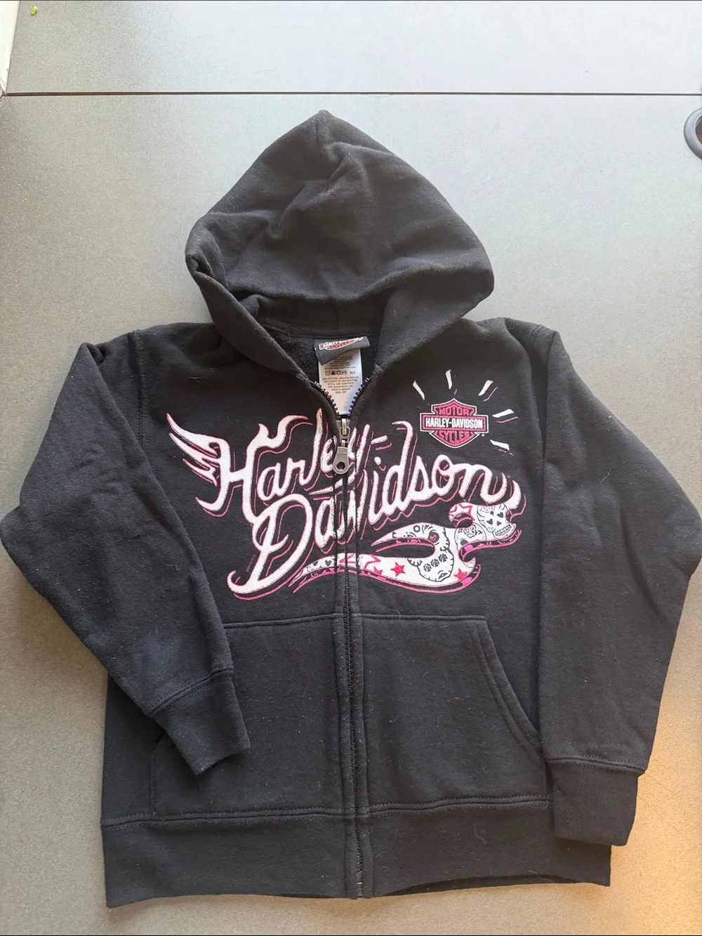 Harley Davidson Fleece Black Zip up jacket